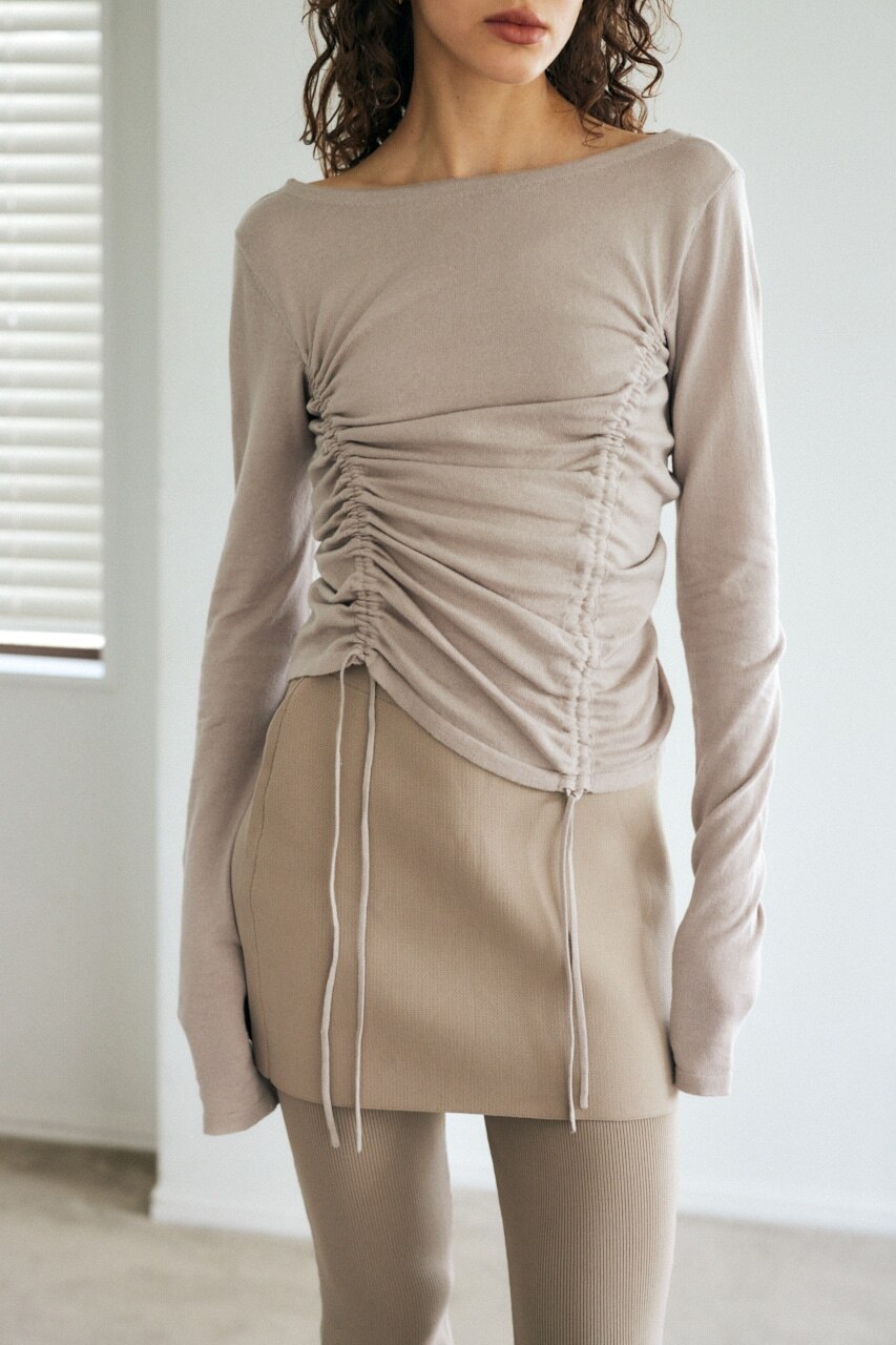 MOUSSY ニットフレアパンツセット GRY -ファッション通販