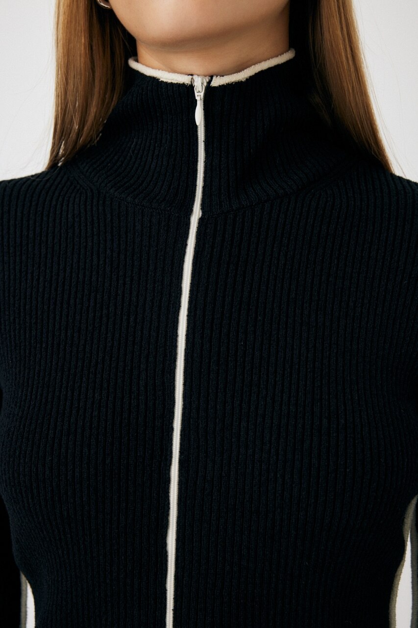 BI COLOR ZIP UP RIB ニット|MOUSSY(マウジー)の通販｜アイルミネ