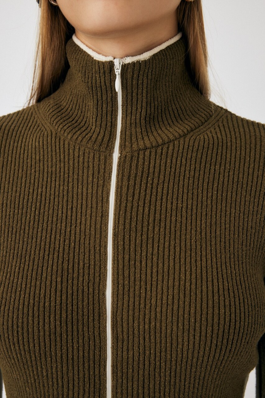 BI COLOR ZIP UP RIB ニット|MOUSSY(マウジー)の通販｜アイルミネ