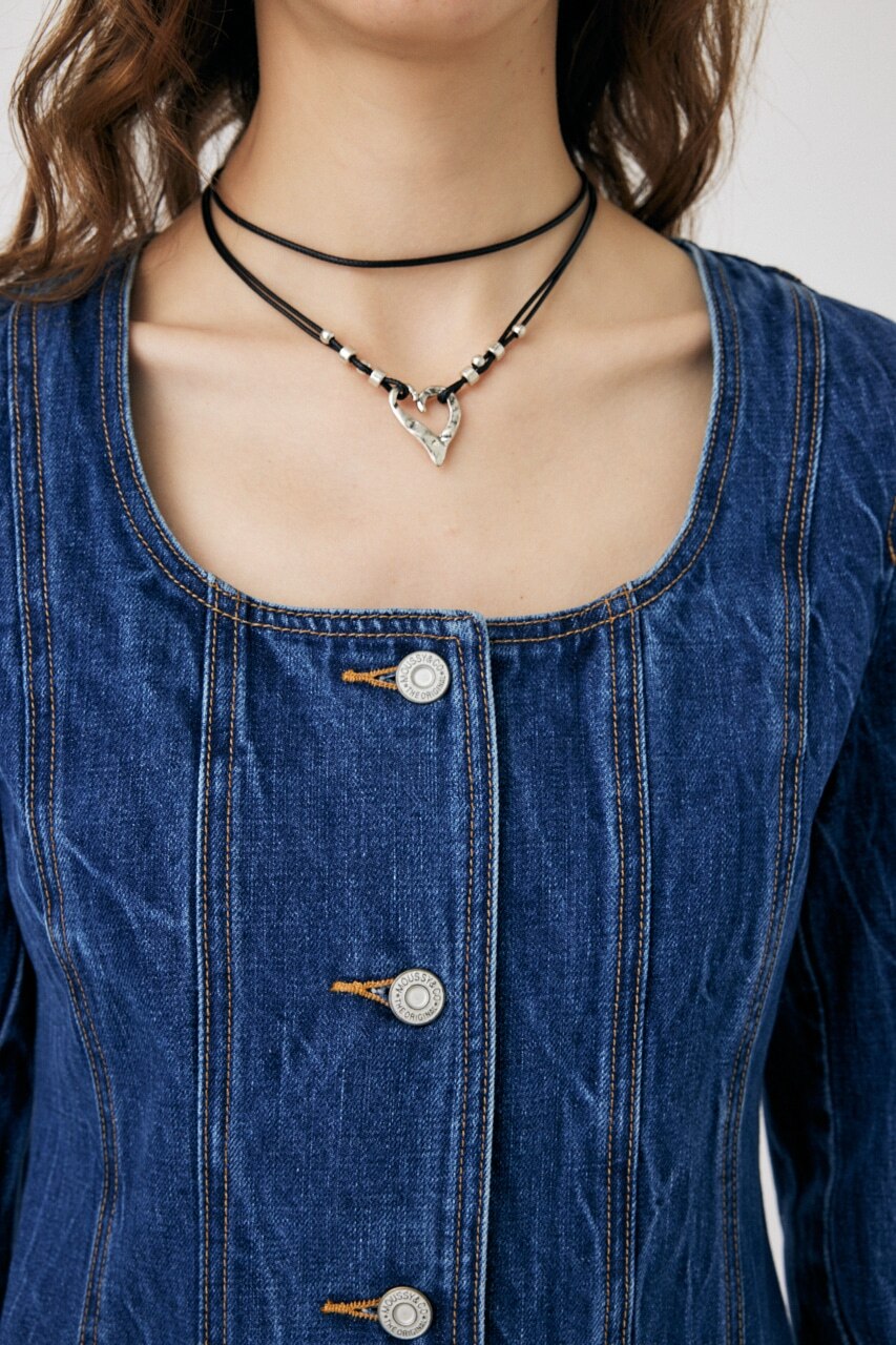 SCOOP NECK DENIM ミニドレス|MOUSSY(マウジー)の通販｜アイルミネ