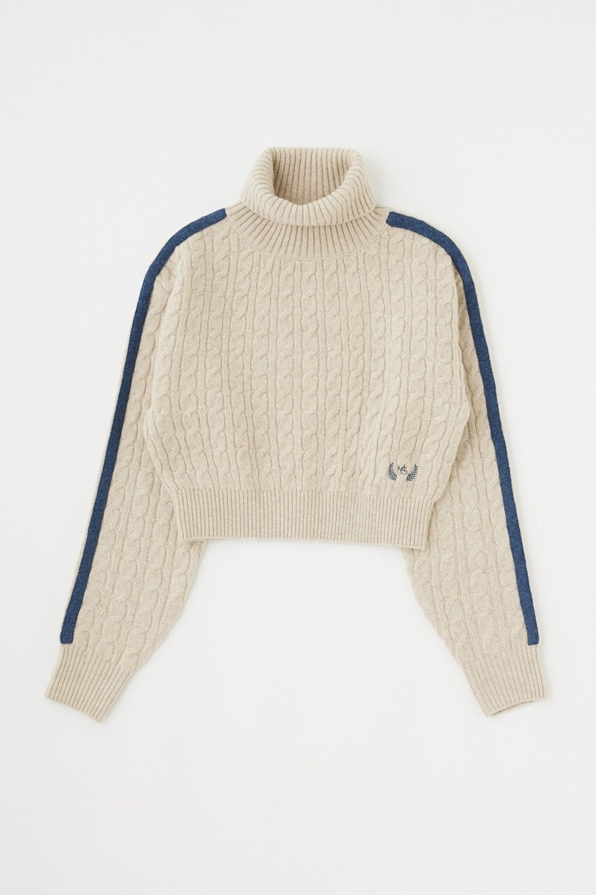 LINE SLEEVE CABLE KNIT トップス|MOUSSY(マウジー)の通販｜アイルミネ