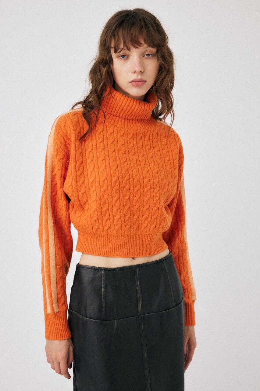 LINE SLEEVE CABLE KNIT トップス|MOUSSY(マウジー)の通販｜アイルミネ