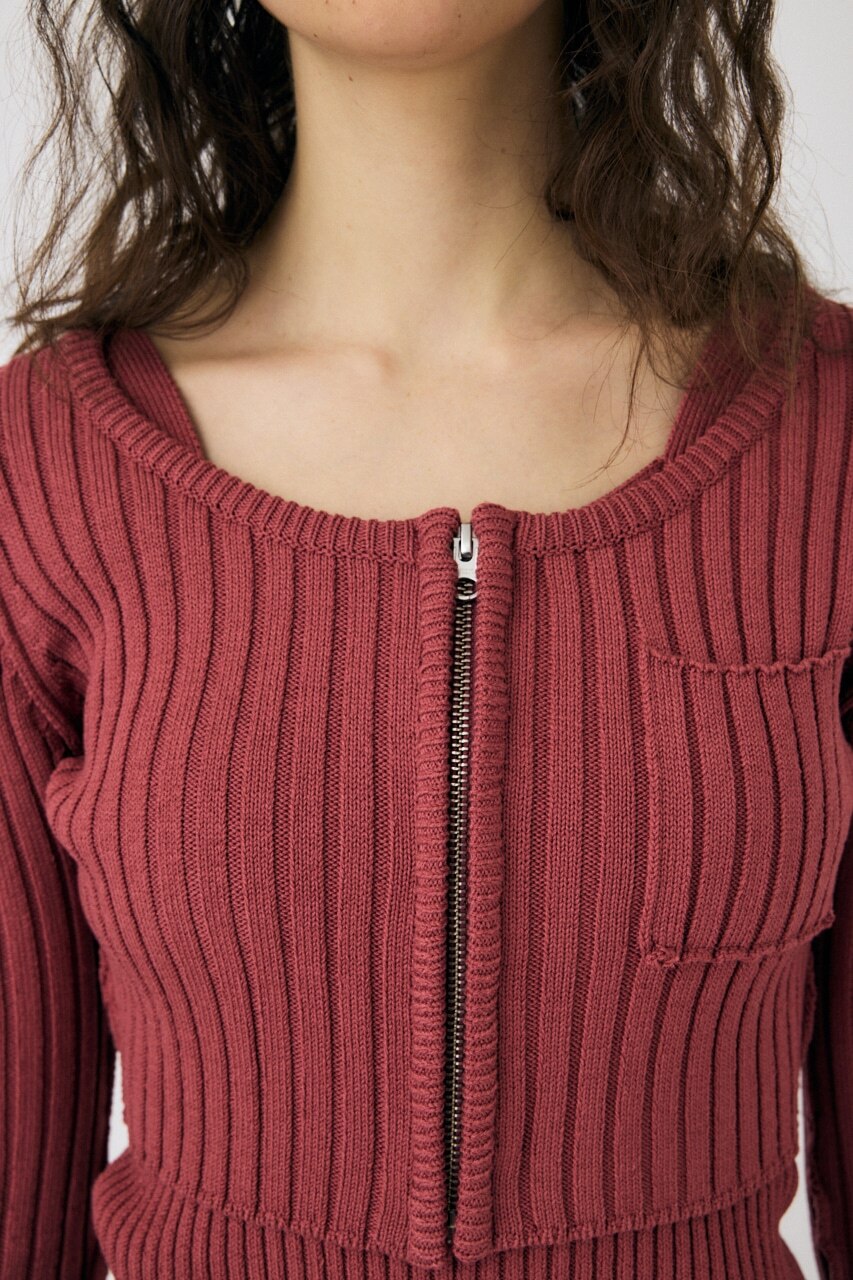 ZIP UP RIB KNIT カーデ＆タンク|MOUSSY(マウジー)の通販｜アイルミネ