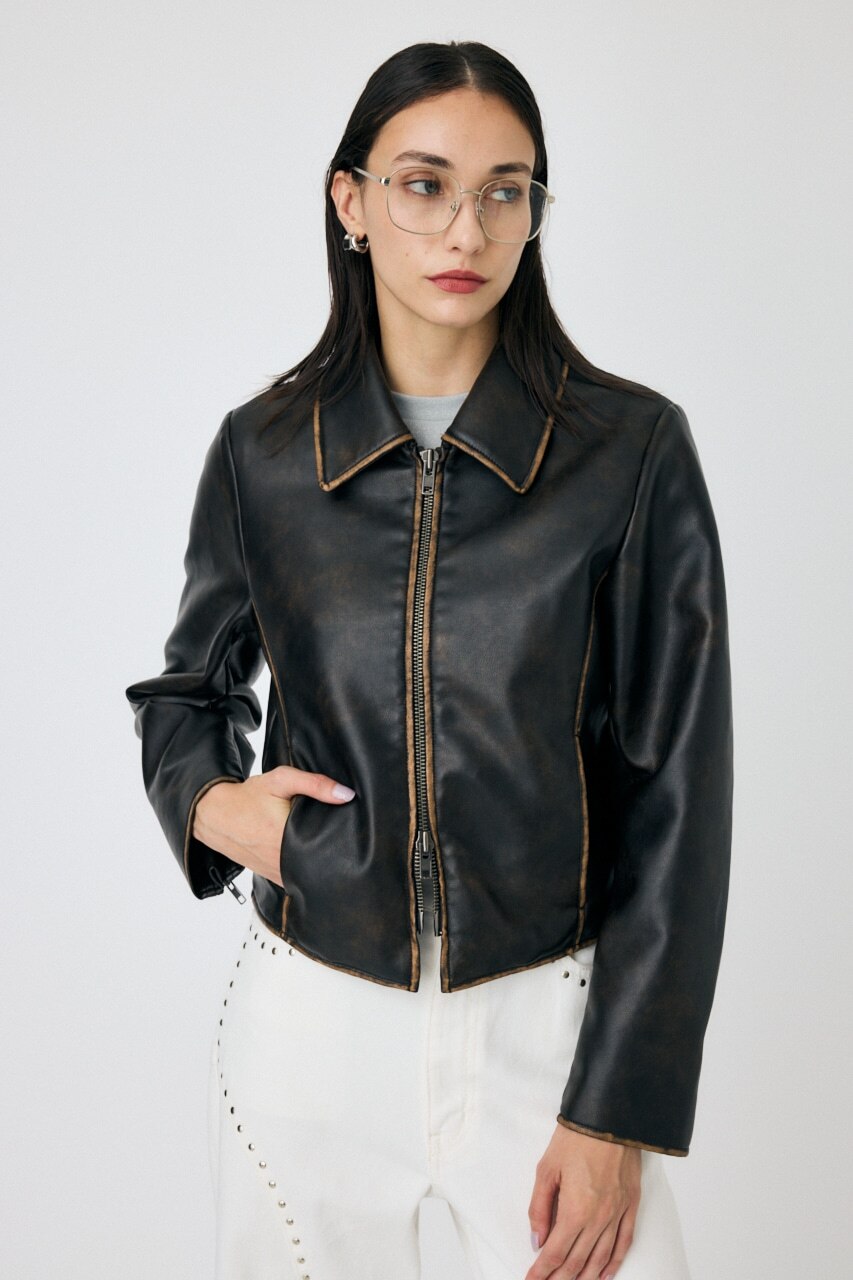 VINTAGE LIKE F／LEATHER ジャケット|MOUSSY(マウジー)の通販｜アイルミネ