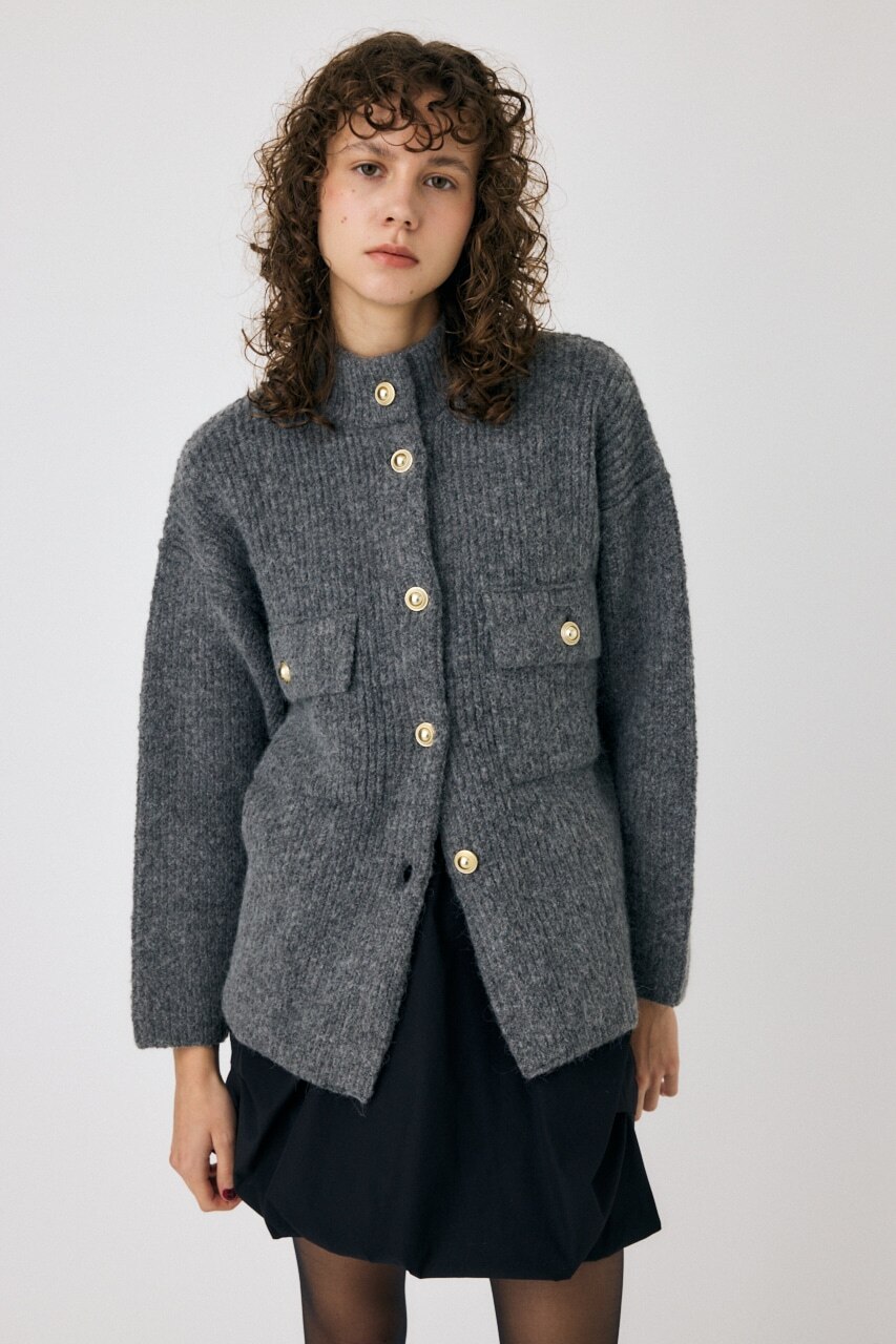驚きの価格 MIX YARN OVER ニット カーディガン|MOUSSY(マウジー)の通販 トップス