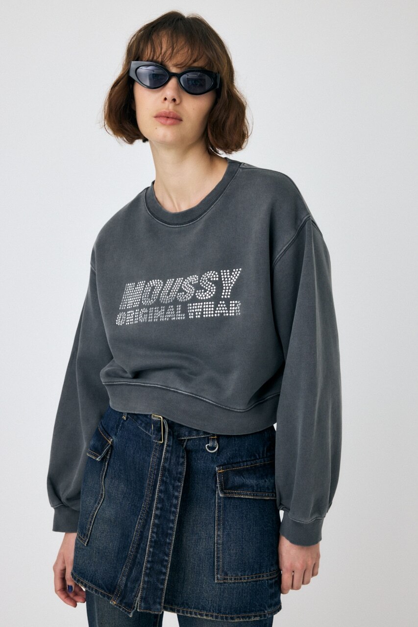 RHINESTONE MOUSSY クロップド プルオーバー|MOUSSY(マウジー)の