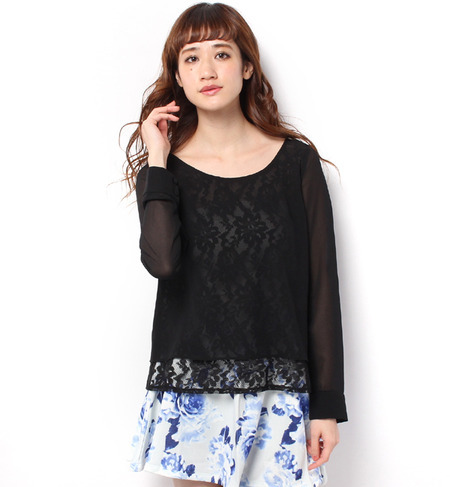 シフォンレースレイヤードTOP