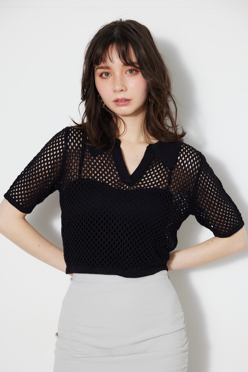 メッシュシャツKnit TOP|rienda(リエンダ)の通販｜アイルミネ