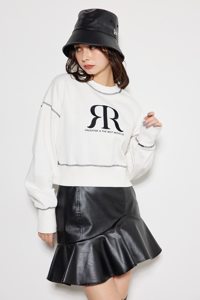 rienda クロップドRRスウェットTOP