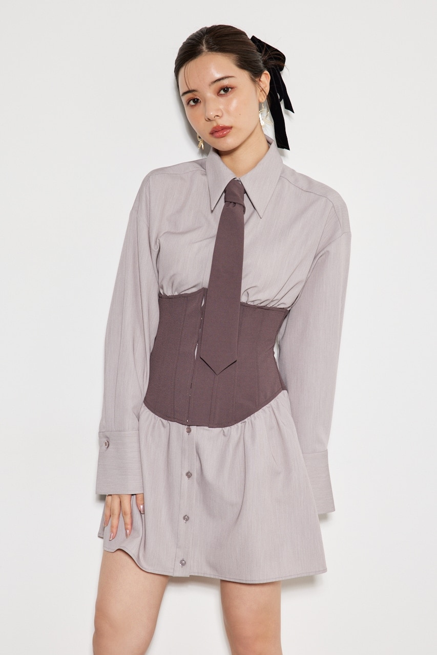 コルセットデザインシャツワンピース|rienda(リエンダ)の通販｜アイルミネ