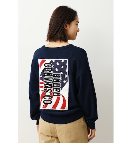 Usa Flag Vネックニットトップス トップス ロデオクラウンズ Rodeo Crowns の通販 アイルミネ