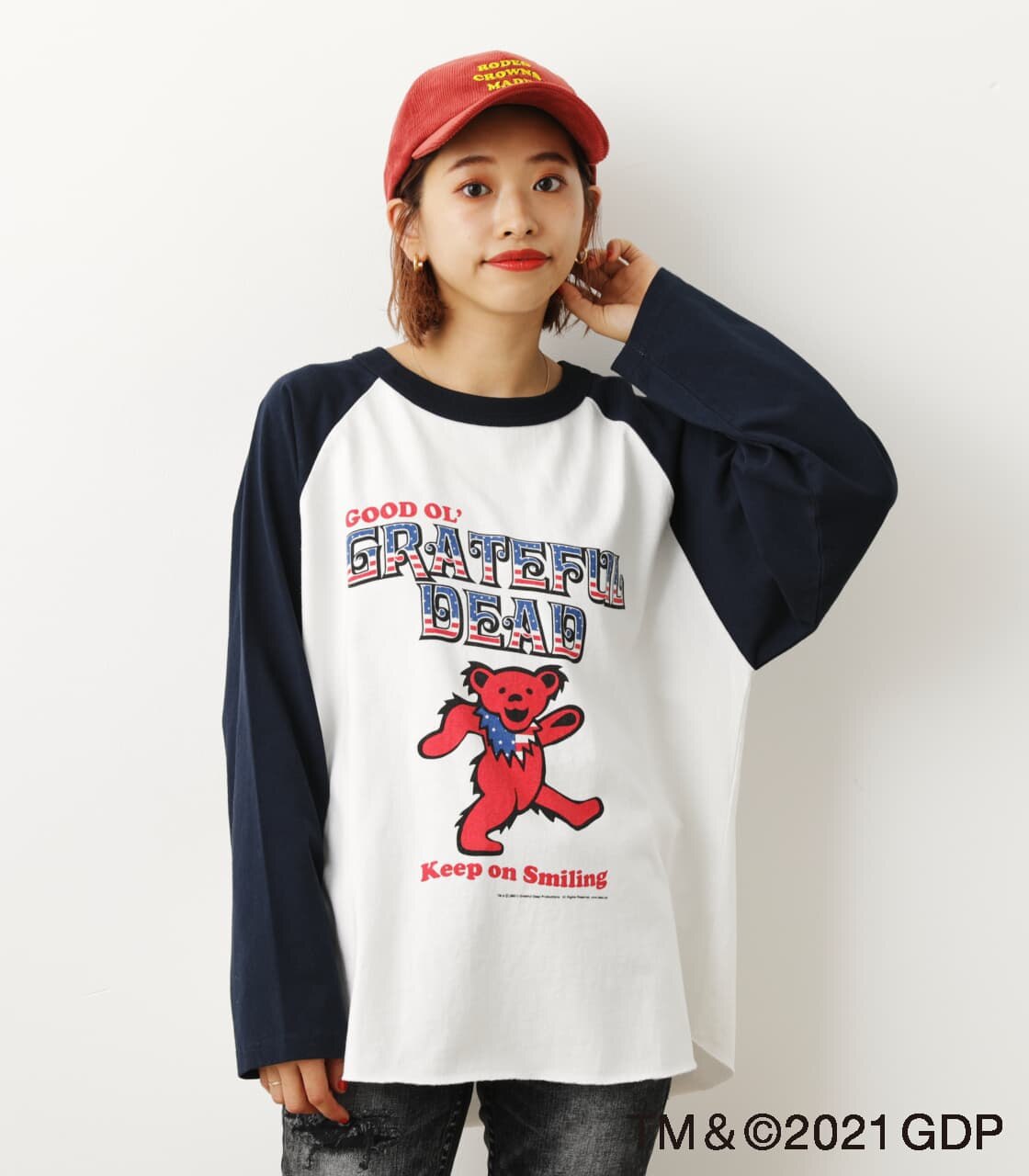 お気に入り ロデオクラウンズ ラグランTシャツ ロゴ 七分丈