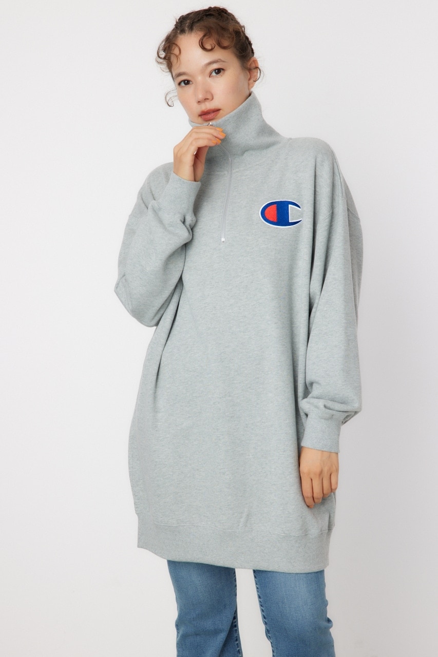 Champion ハーフジップスウェットワンピース