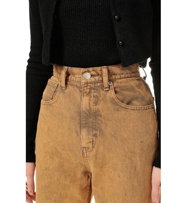 High-waisted corduroy trousers - beige