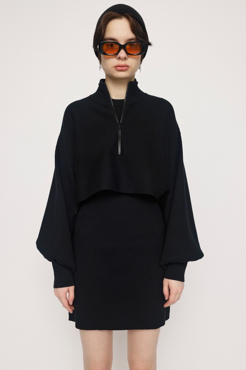 SHORT ZIP 2ピース ワンピース 半袖ワンピース トップスセット