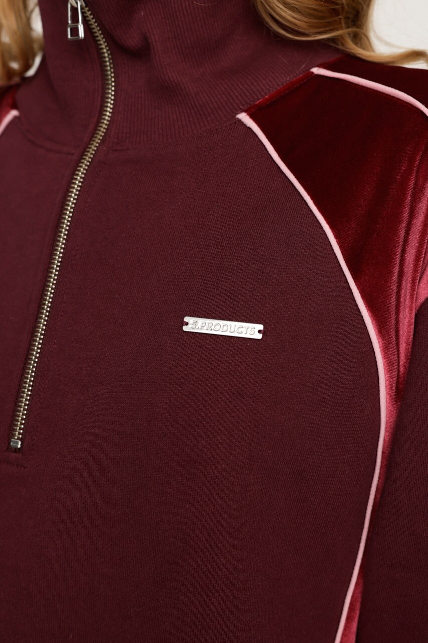 SLY | PIPING VELOUR HALF ZIP スウェット (Tシャツ・カットソー