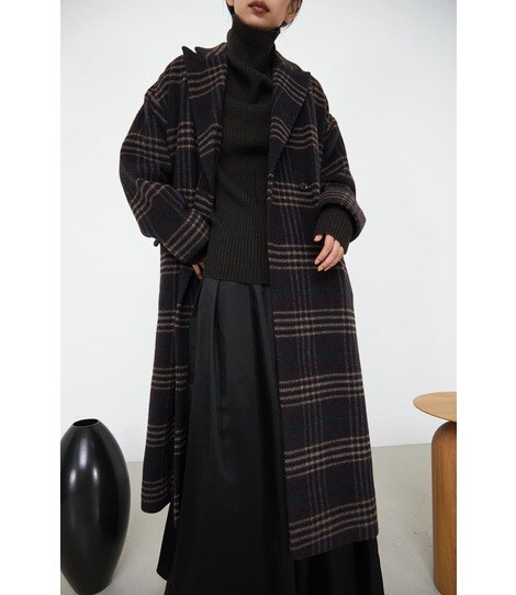 rim.ark recycle wool check over coat