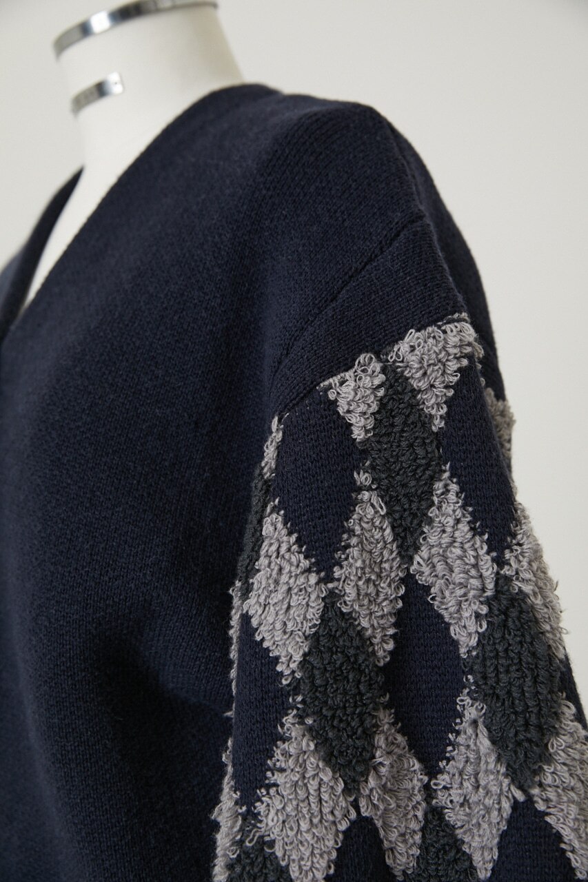 リムアーク　JQ sleeve short knit tops