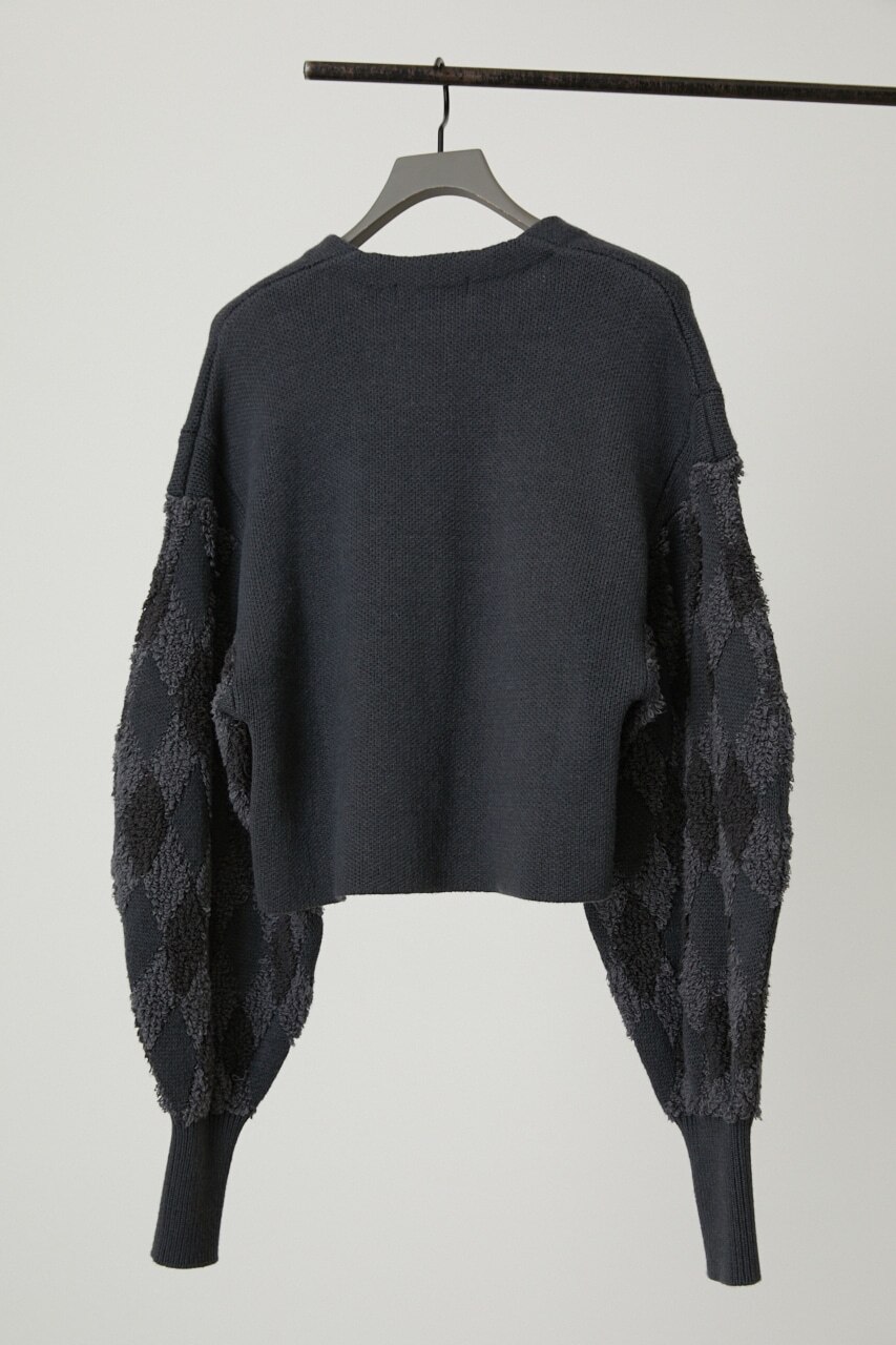 2022AW リムアーク JQ sleeve short knit tops - トップス