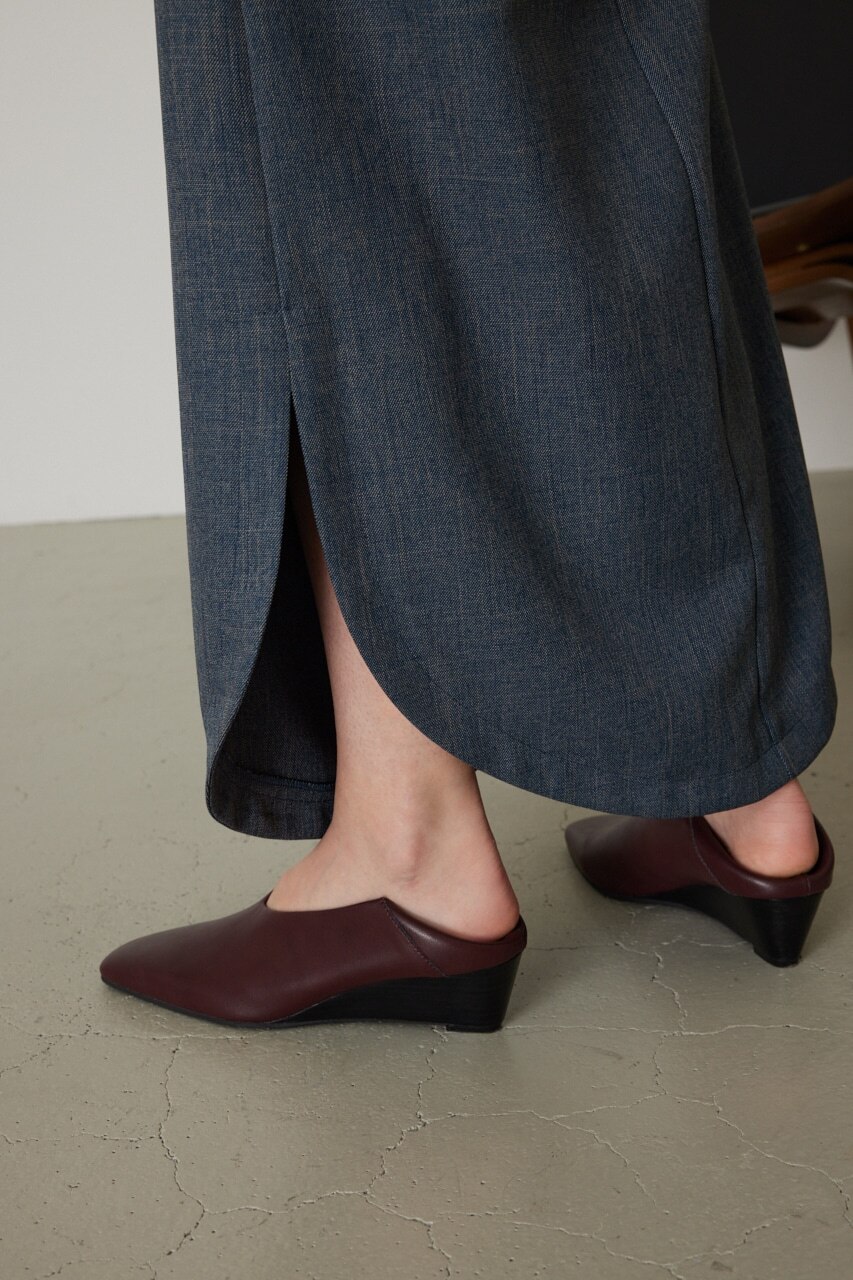 Angled heel square shoesカラーホワイト