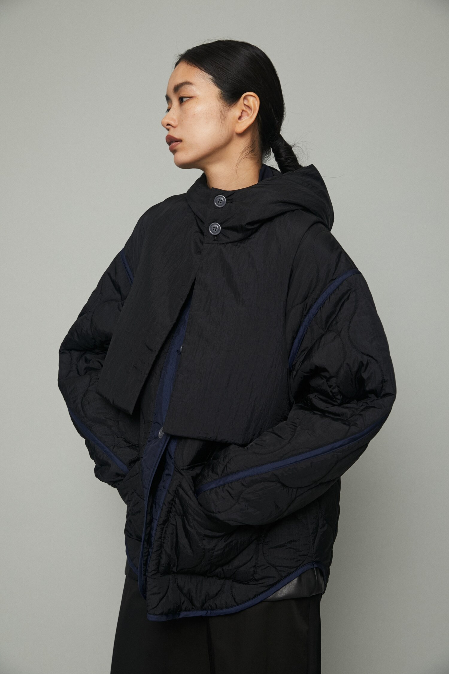 Vest layered blouson