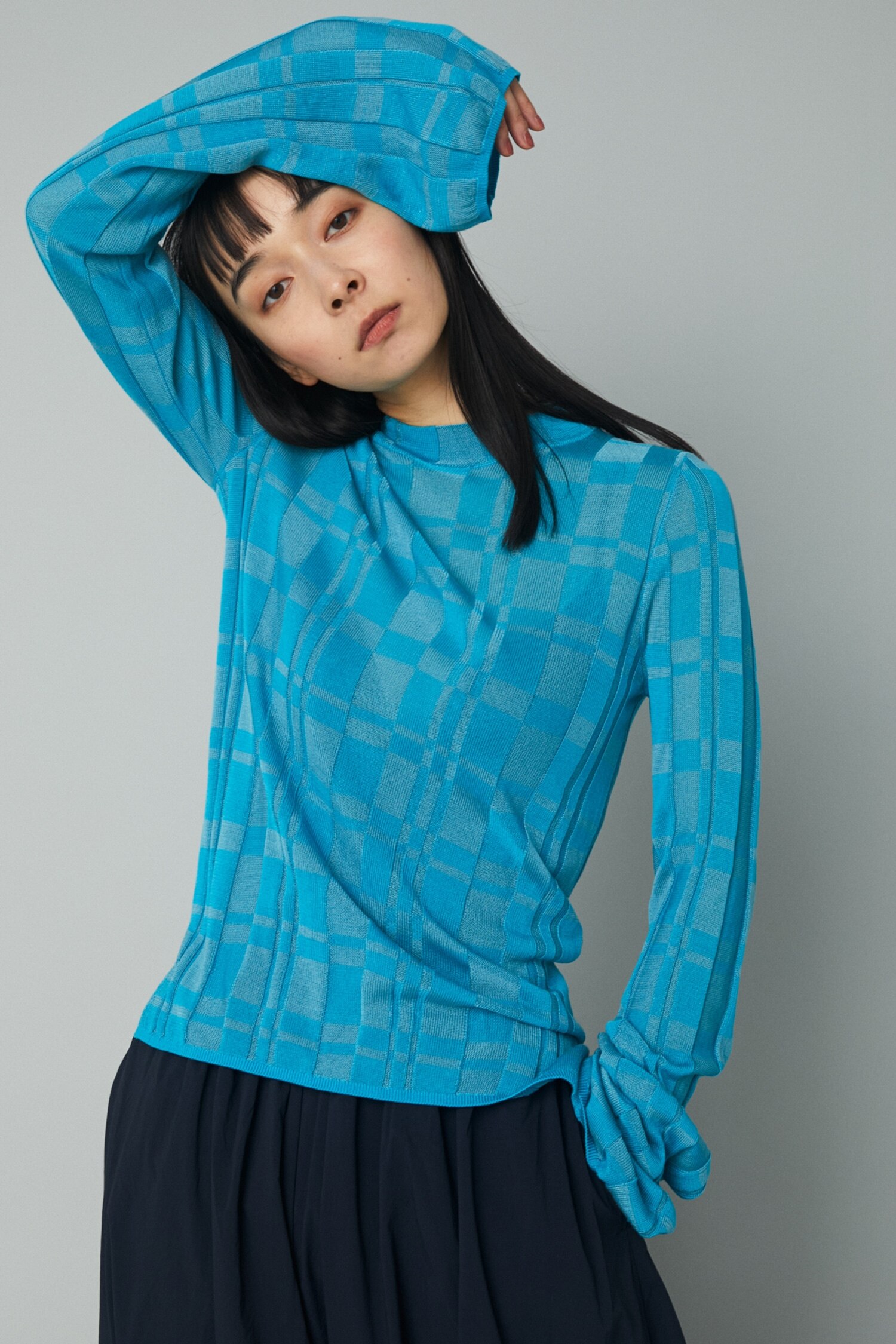 Check knit tops|HeRIN.CYE(ヘリンドットサイ)の通販｜アイルミネ