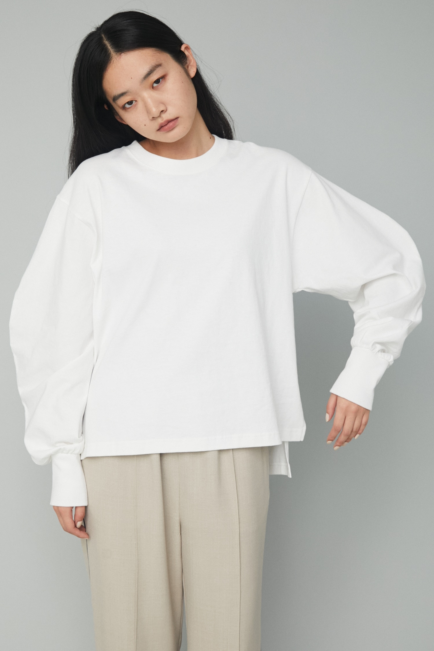 Balloon sleeve long tee