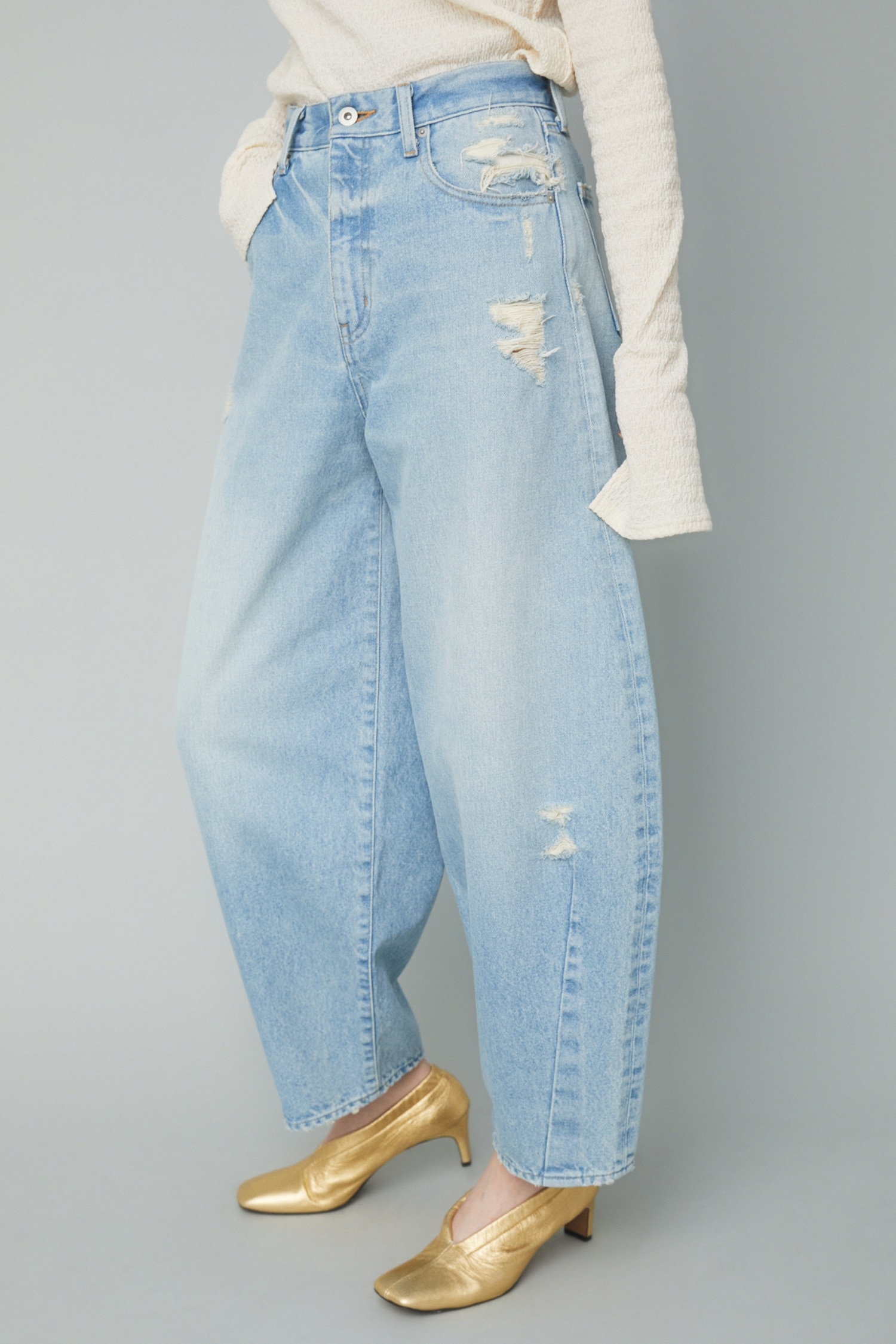 Cocoon denim pants