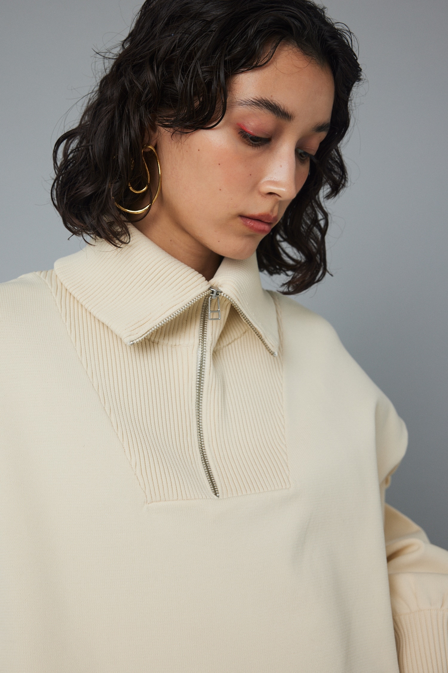 HeRIN.CYE Boy friend half zip tops・BEIGE - tity
