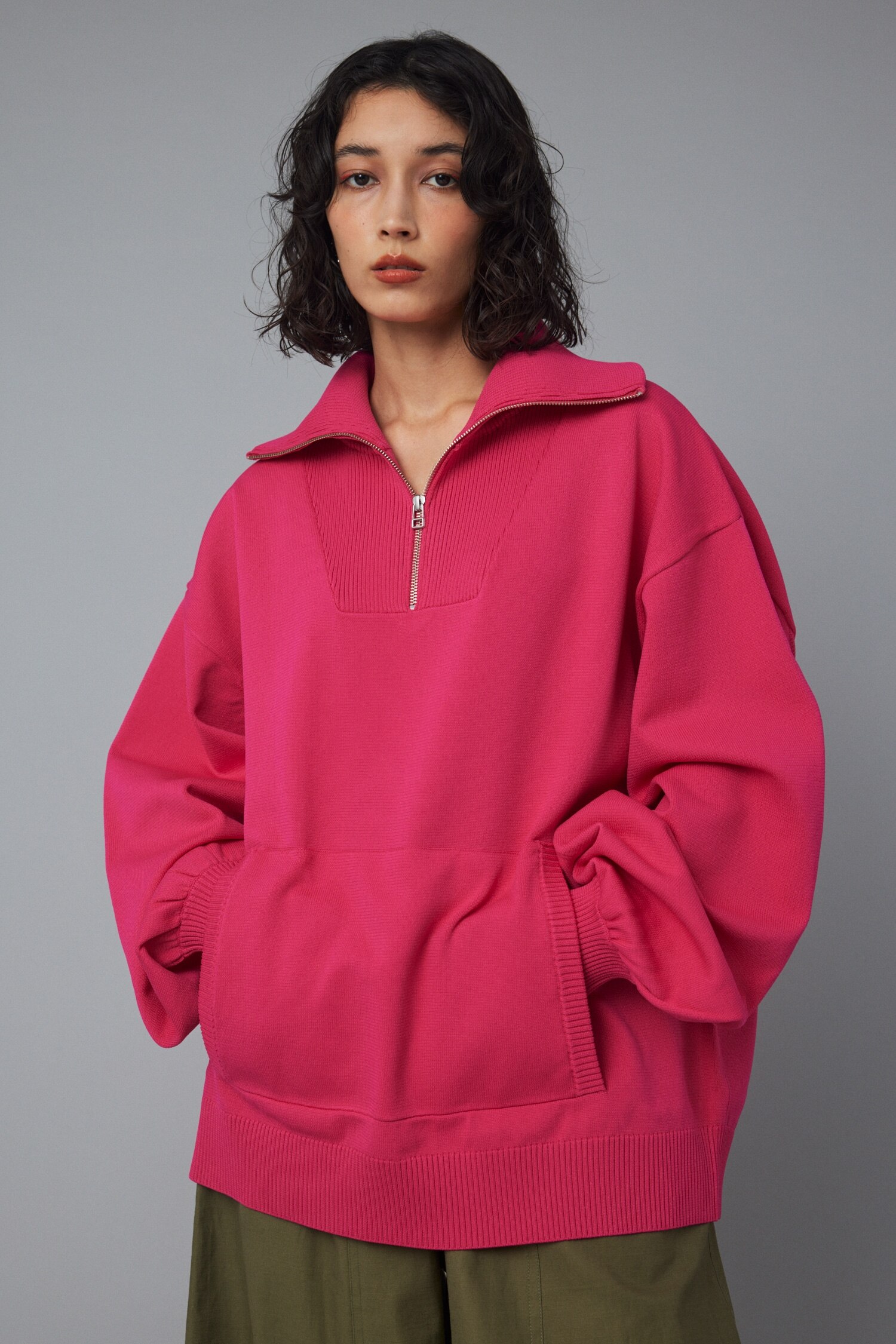 Boy friend half zip tops|HeRIN.CYE(ヘリンドットサイ)の通販