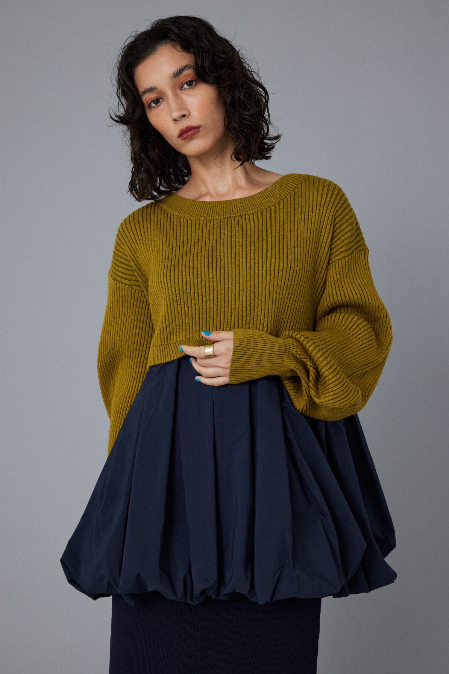 Tuck balloon knit tops|HeRIN.CYE(ヘリンドットサイ)の通販｜アイルミネ