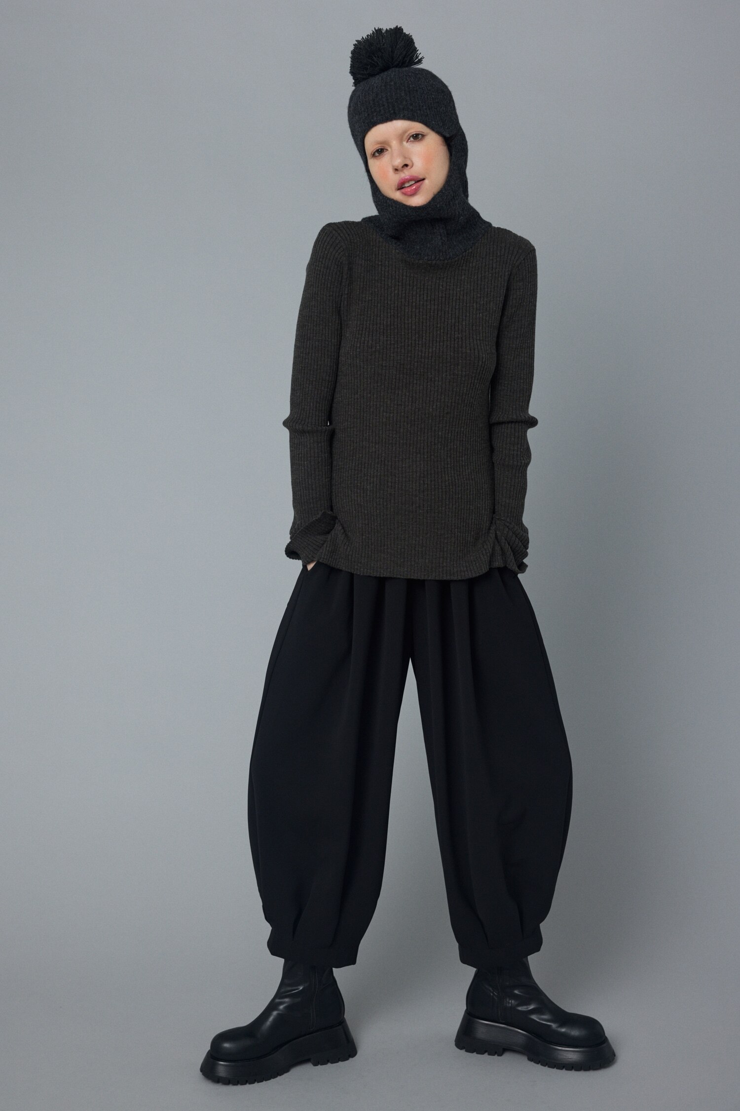 Balaclava knit tops