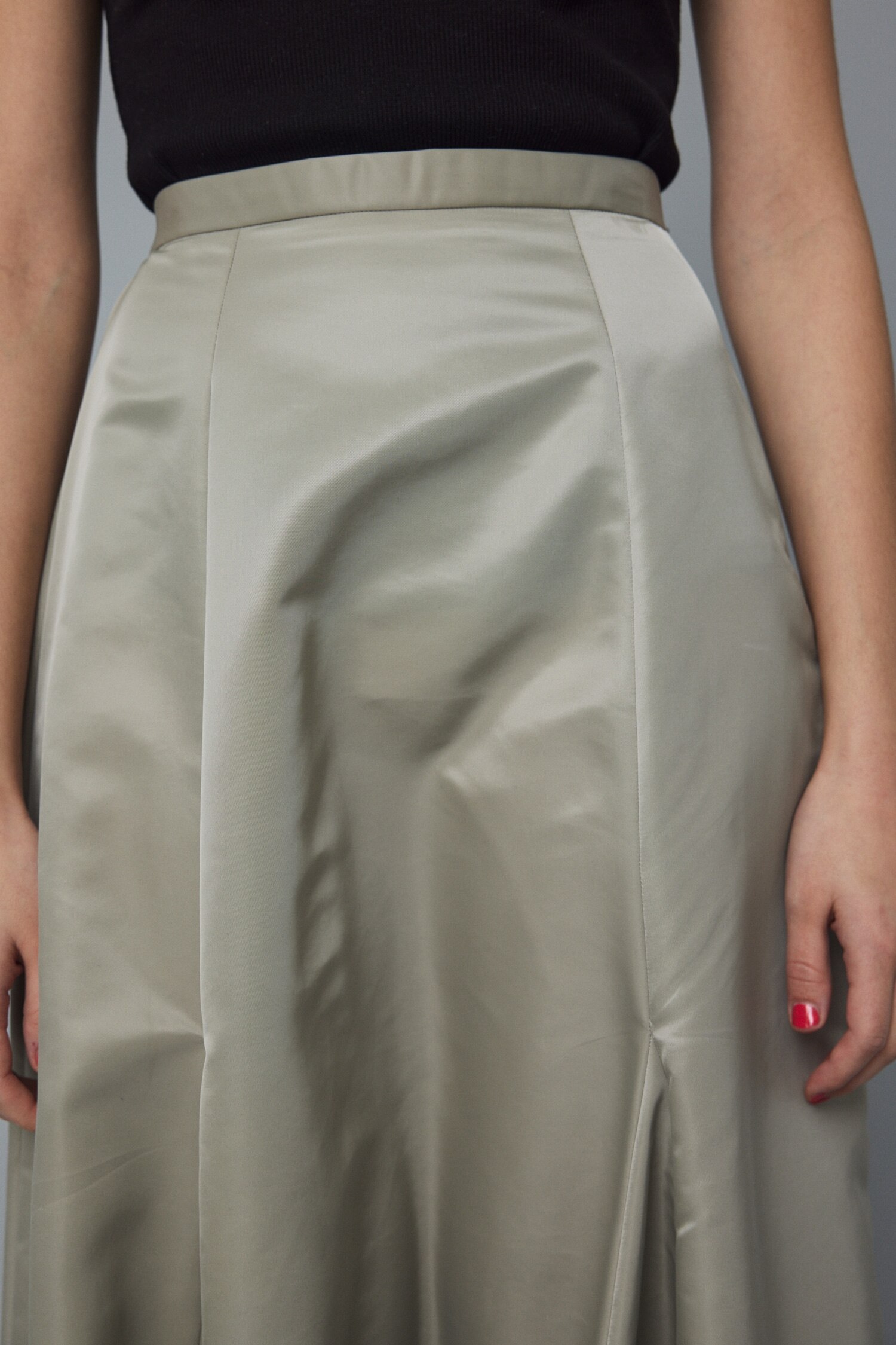 Nylon maxi skirt