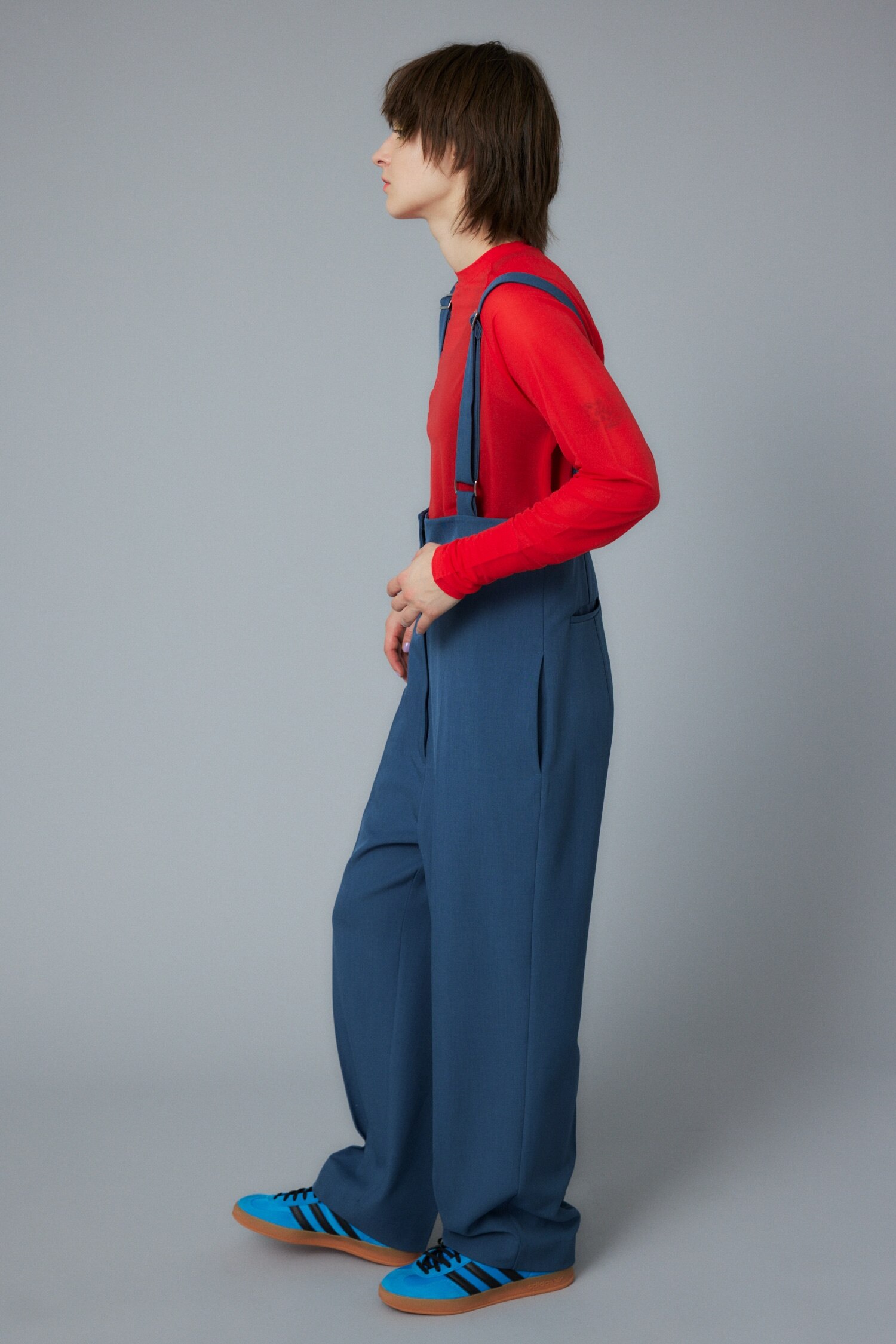 Center press suspender pants|HeRIN.CYE(ヘリンドットサイ)の通販 ...