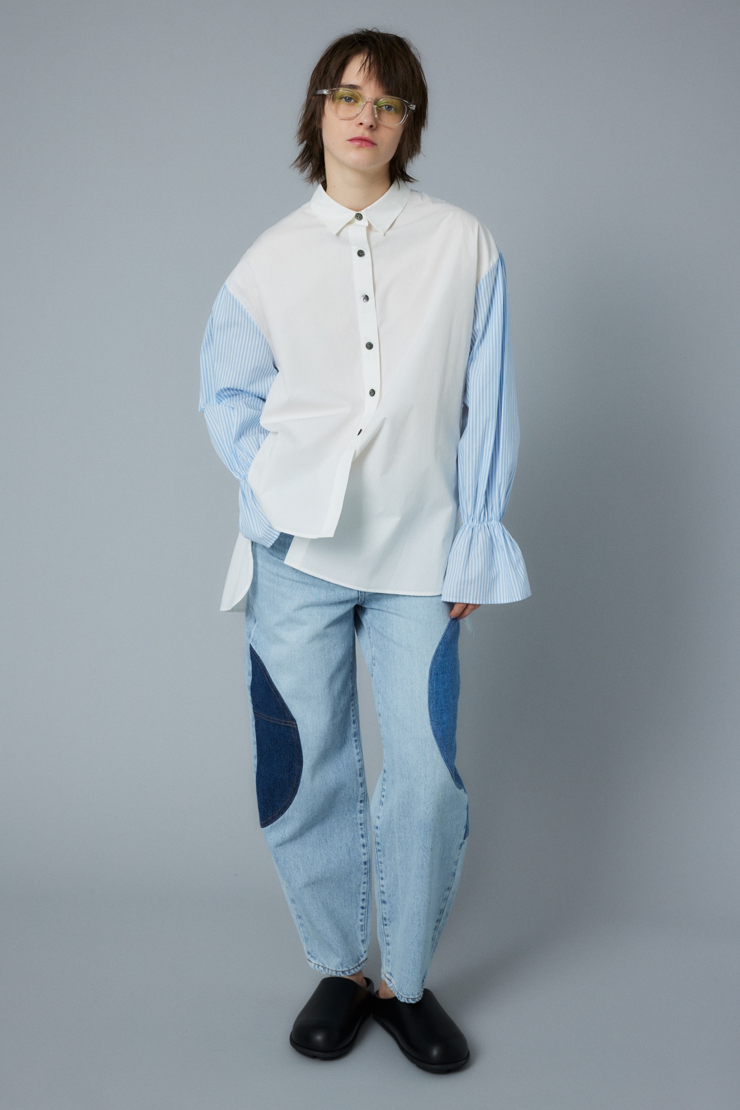 Frill asymmetry shirt|HeRIN.CYE(ヘリンドットサイ)の通販｜アイルミネ