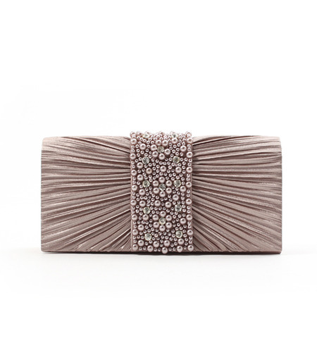 【パラダイス ピクニック/パラダイス ピクニック】 パールビジュー付プリーツクラッチ [送料無料]