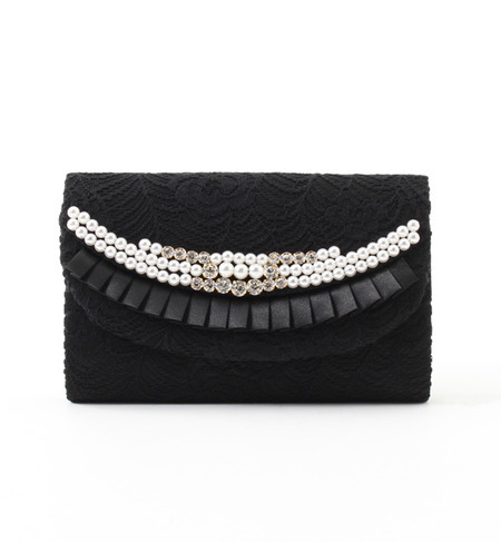 フリルレースパール付クラッチ