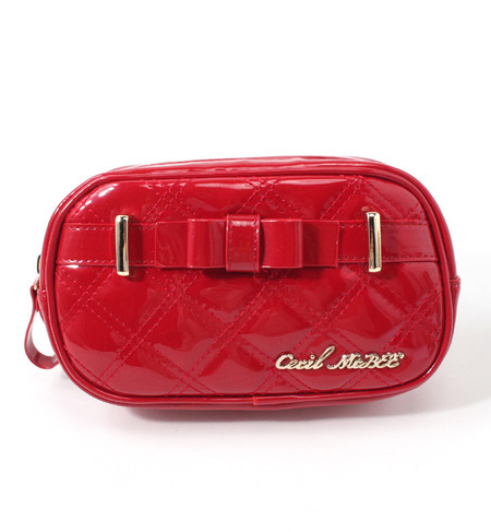 CECIL McBEE(セシルマクビー)エナメルキルティングリボンポーチ316057854