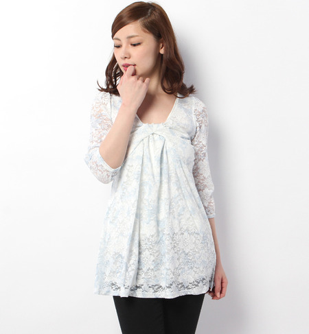 CECIL McBEE(セシルマクビー)15.SS ぼかし花柄7分丈チュニック312510225