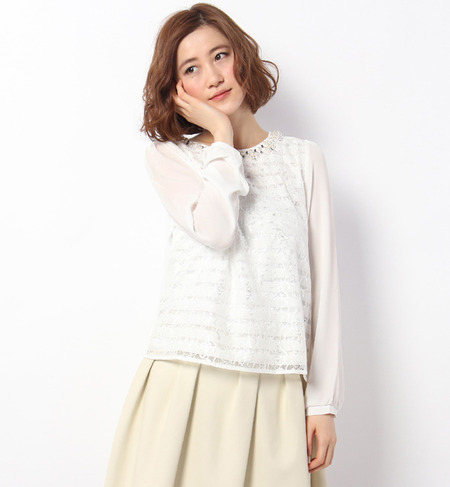 CECIL McBEE(セシルマクビー)15.SS レースボーダーシフォンＴＯＰＳ311014795