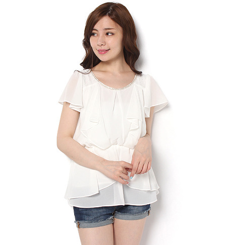 CECIL McBEE(セシルマクビー)フリルシフォンチュニック311030105