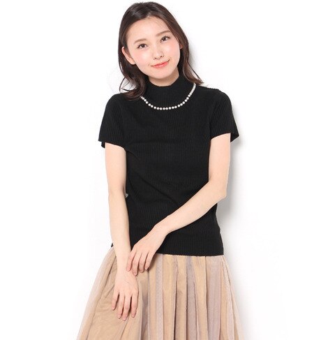 【セシルマクビー/CECIL McBEE】 CECIL McBEE(セシルマクビー)15.AW テレコハイネック半袖TOPS312060085 [送料無料]