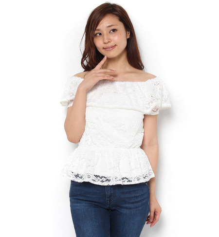 CECIL McBEE(セシルマクビー)レースフリルオフショルTOPS312541665