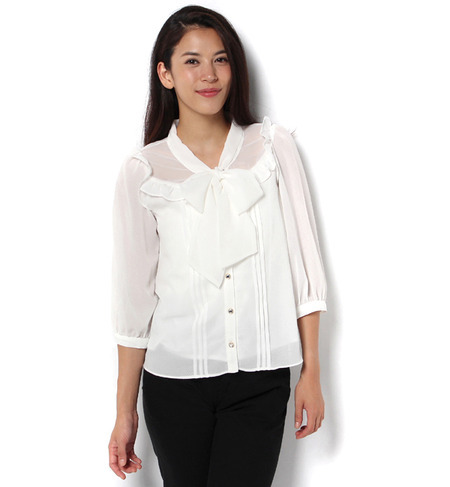 【セシルマクビー/CECIL McBEE】 CECIL McBEE(セシルマクビー)シフォンフリルボウタイブラウス311068585 [送料無料]