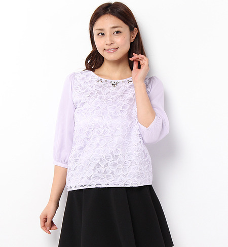 刺繍レースブラウス
