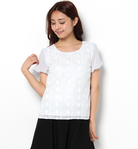 刺繍レースブラウス