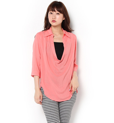 インナーつきドレープシャツ