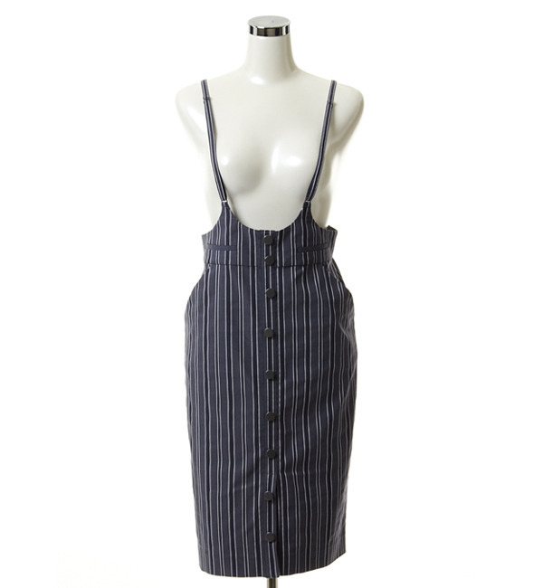 【雑誌掲載】ストライプサスペンダー付スカート