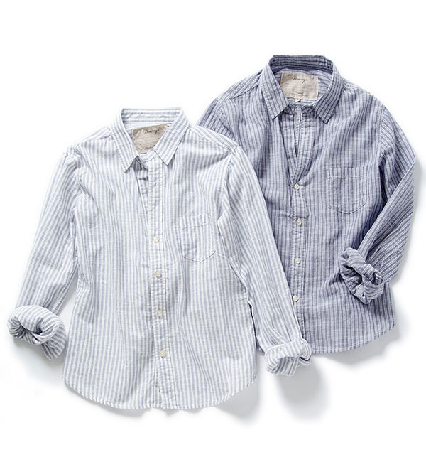 【雑誌掲載】エアリーストライプシャツ