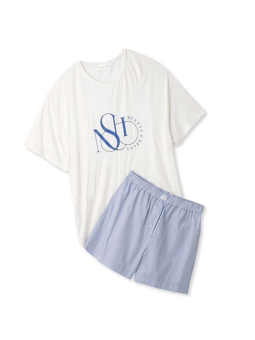 プリントＴシャツ×ストライプショートパンツセット|SNIDEL HOME